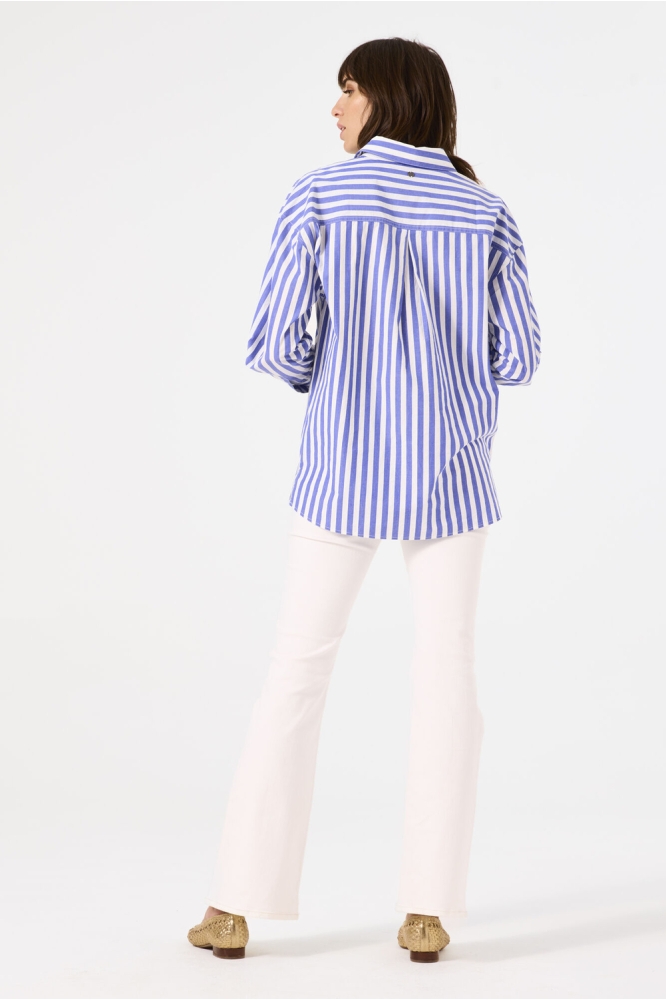 GESTREEPTE BLOUSE D50030 2514 Dazzling Blue